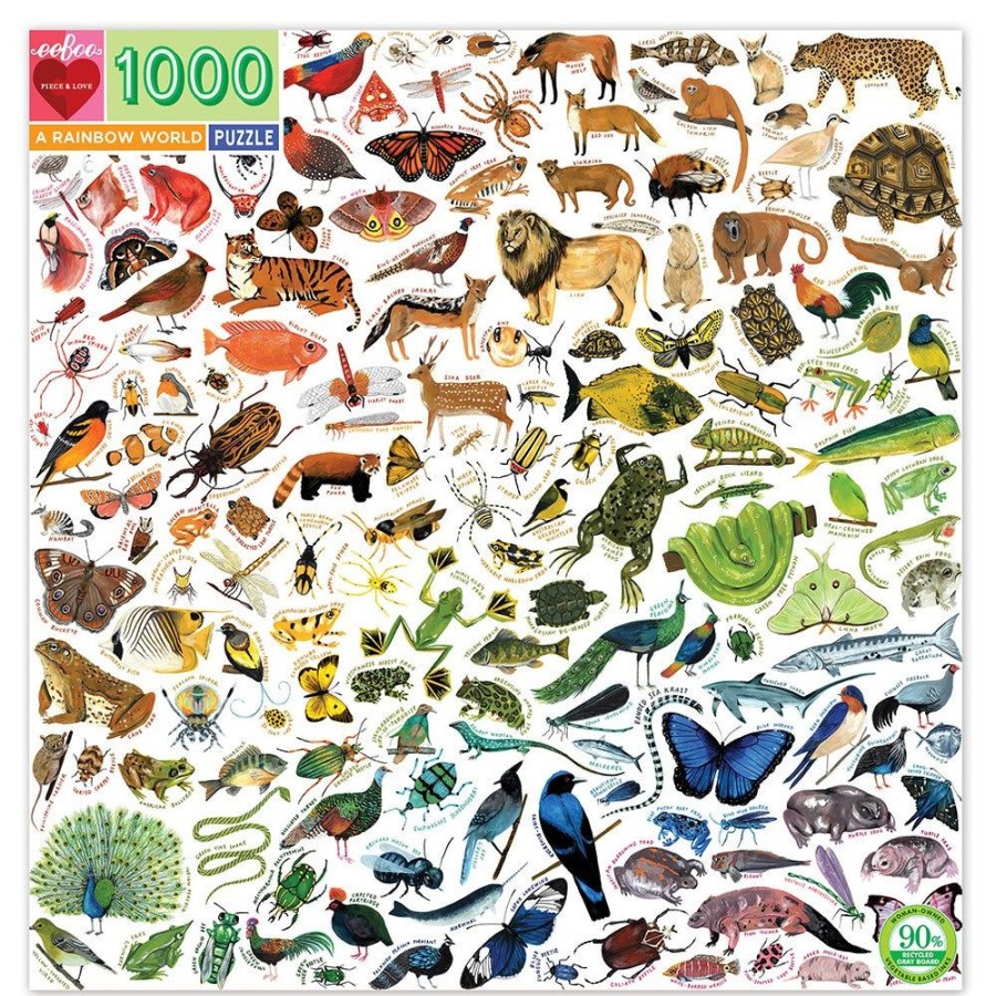 eeBoo Eeboo A Rainbow World 1000 Piece Jigsaw Puzzle | Toys 1000 Piece Jigsaw Puzzles