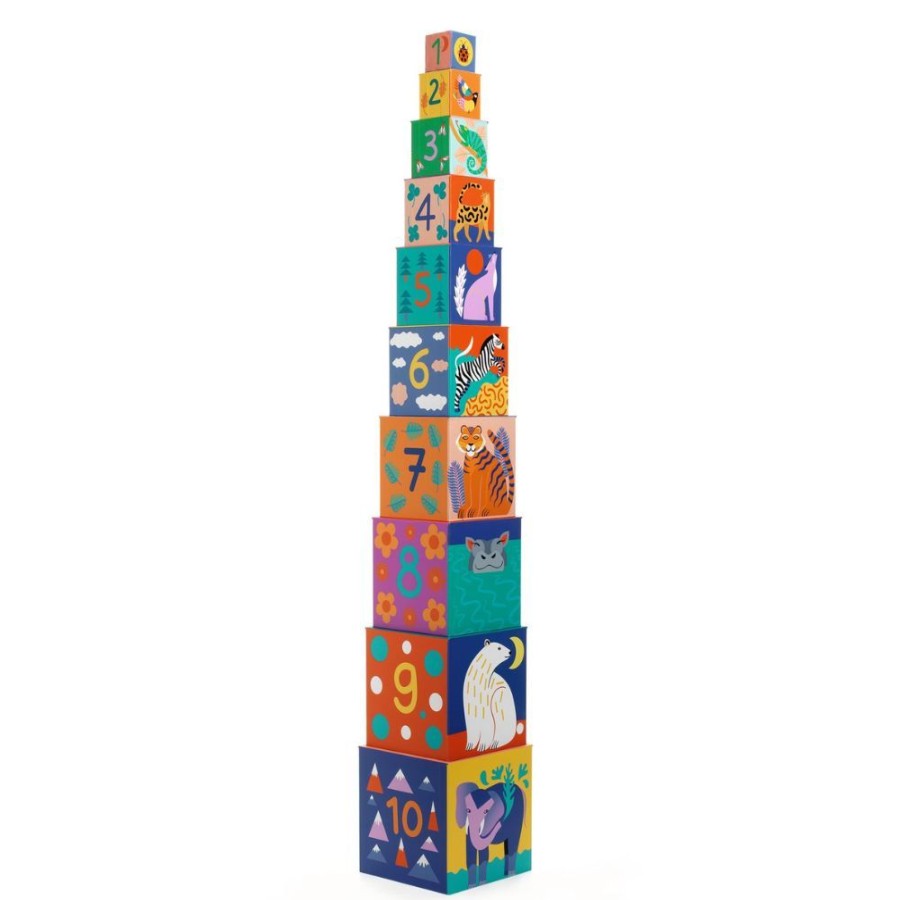 Djeco Djeco Stacking Blocks - Wild Animals | Toys Toys For Babies