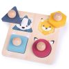 Bigjigs Toys Bigjigs Toys Woodland Animal Shape Matching Puzzle | Toys Eco-Friendly Wooden Toys