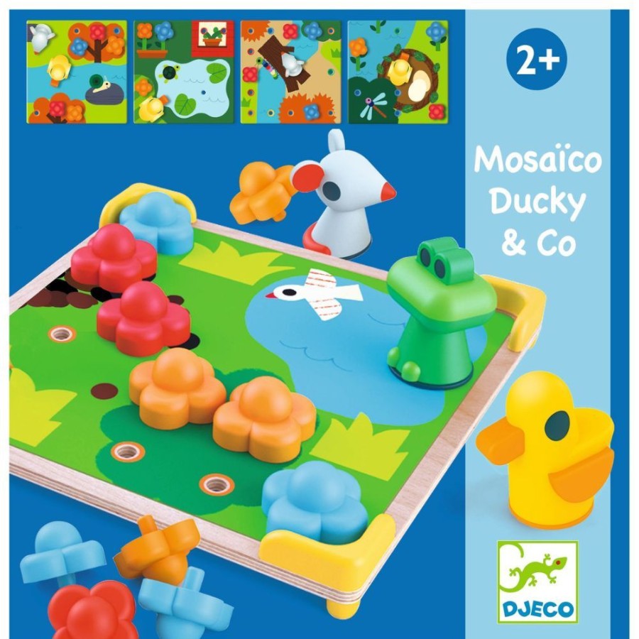 Djeco Djeco Mosaico - Ducky & Co Wooden Game For Toddlers 2 Yrs + | Toys Preschool Toys