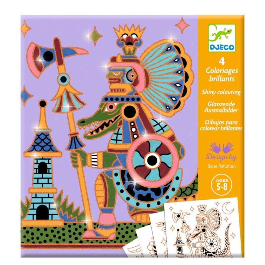 Djeco Djeco Colouring Surprises - Animal Warriors | Kids Art Colouring In & Posters