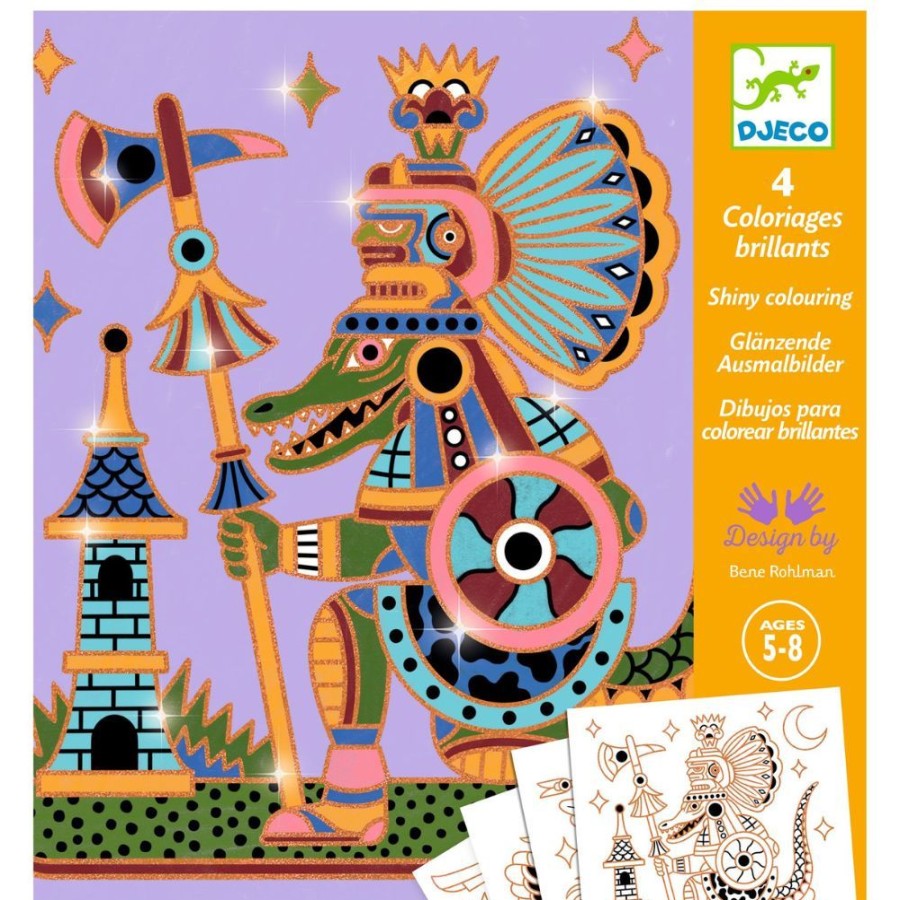 Djeco Djeco Colouring Surprises - Animal Warriors | Kids Art Colouring In & Posters