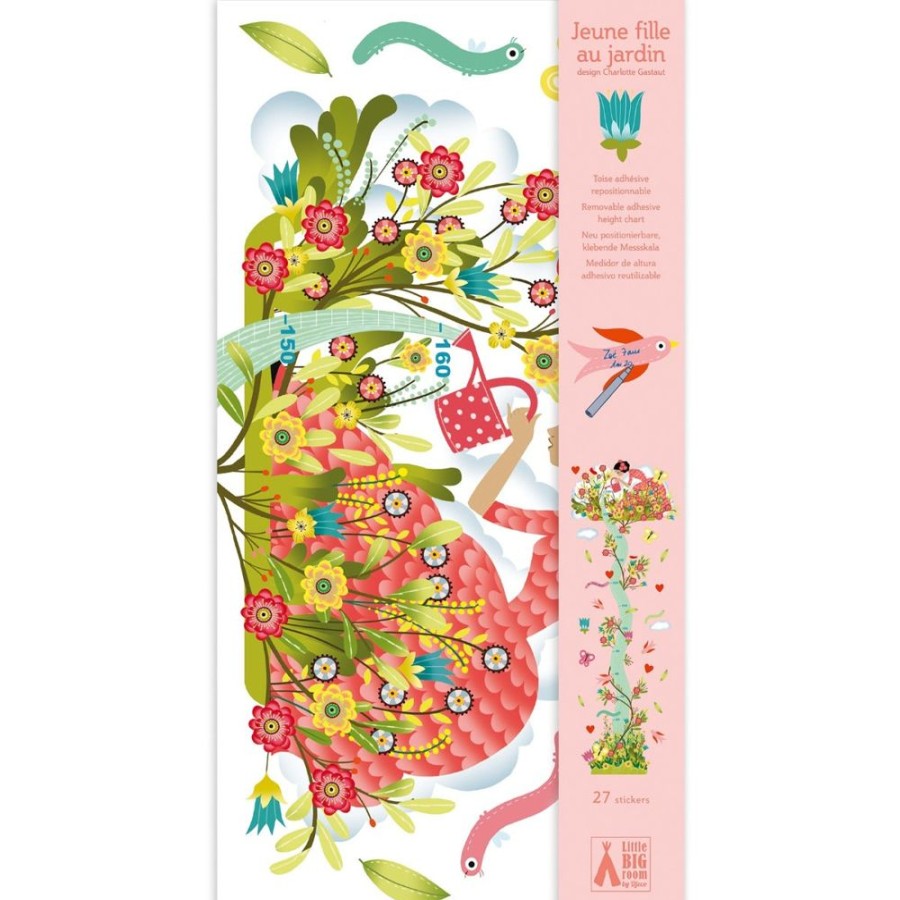 Djeco Djeco Height Chart - Girl In A Garden Height Chart | Kids Room Decor & Height Charts