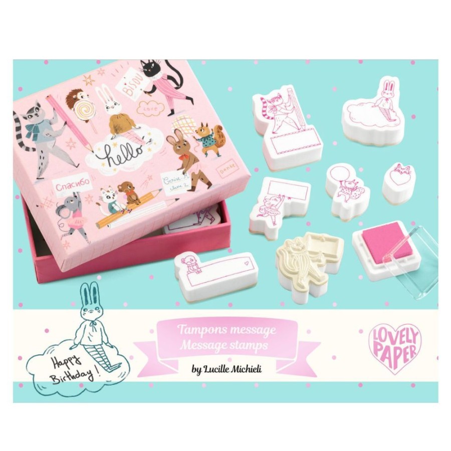 Djeco Djeco Lovely Paper - Lucille Message Stamps | Kids Art Djeco Lovely Paper