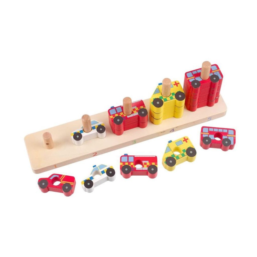 Orange Tree Toys Orange Tree Toys - Wooden Emergency Vehicles Counting Game | Toys Wooden Toys & Games