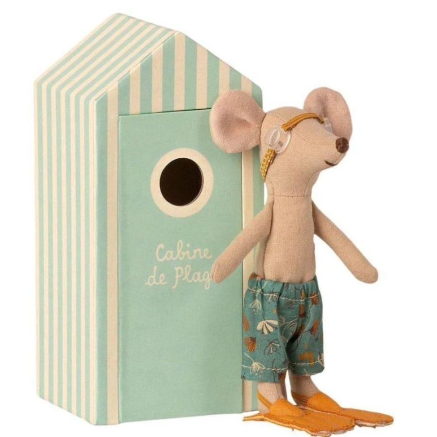 Maileg - By Collection Maileg Beach Mice - Big Brother In Cabin De Plage | Toys Soft Play Toys