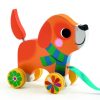 Djeco Djeco Wooden Pull Along Toy - Lou 18 M+ | Toys Wooden Pull And Push Toys