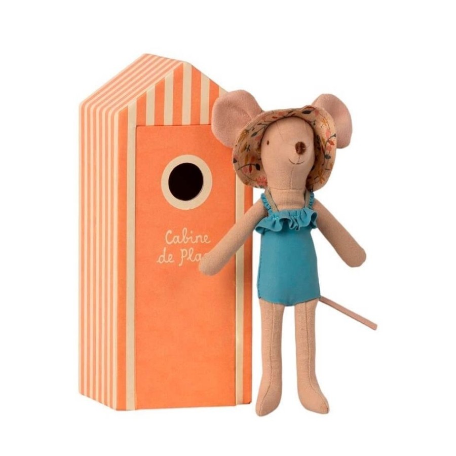 Maileg Maileg Beach Mice, Mum In Cabin De Plage | Kids Room Soft Toys