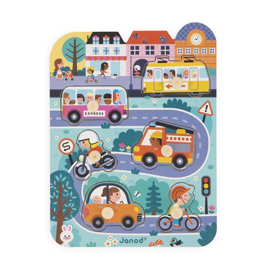 Janod Janod Chunky Wooden Puzzle - In The Town | Toys Wooden Puzzles