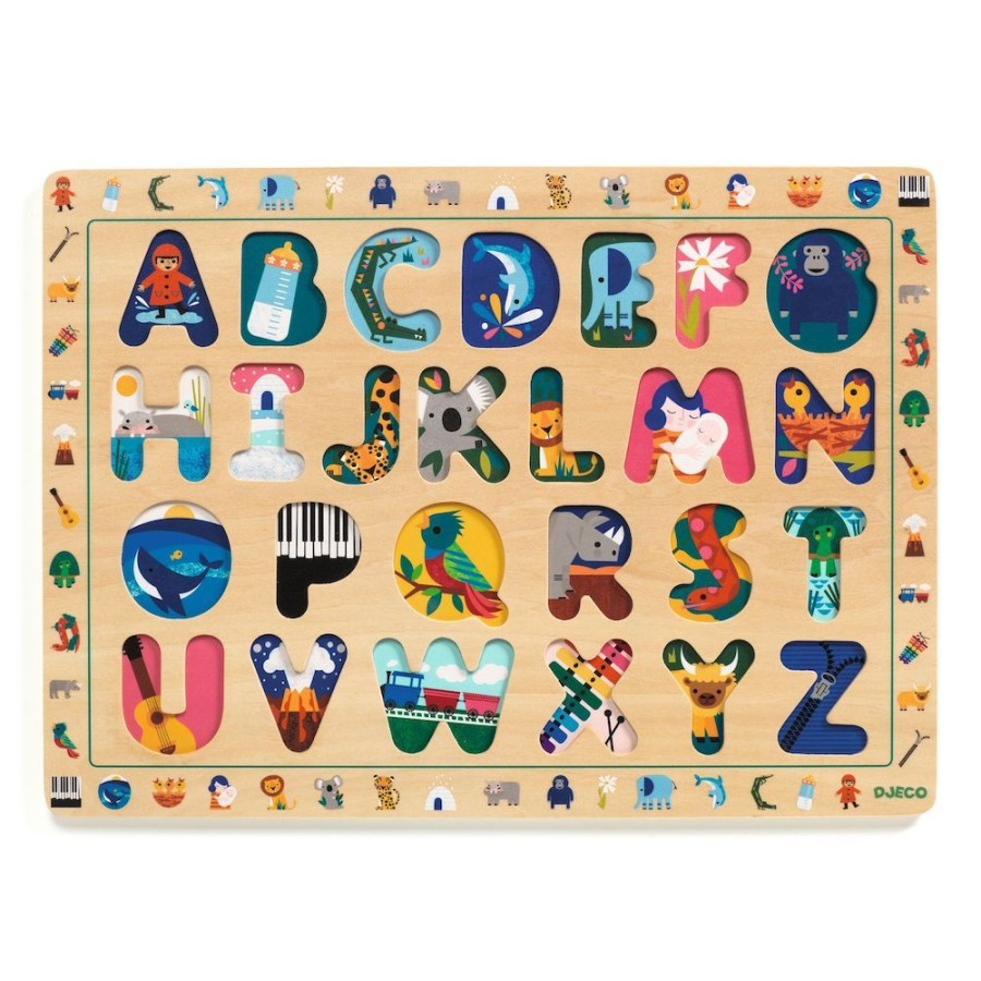 Djeco Djeco Wooden Puzzle Abc - Educational Toy 3 Yrs + | Toys Learning Toys