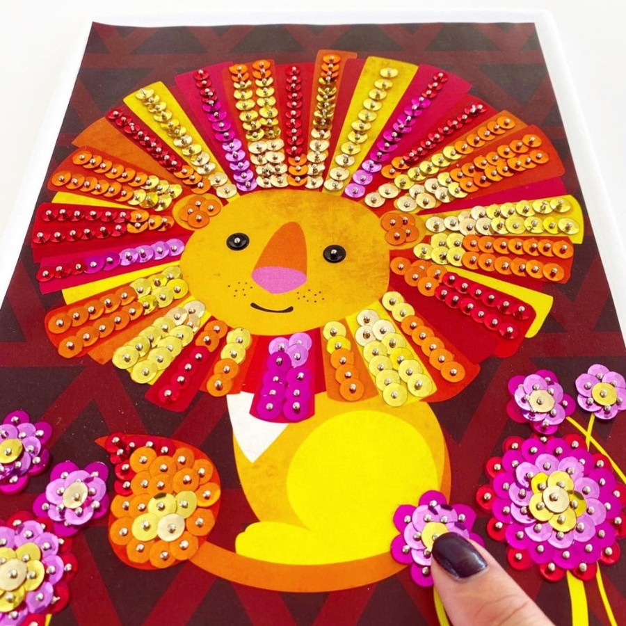 Sentosphere Sentosphere Sequin Art Lion | Crafts For Kids Sand & Sequin Art