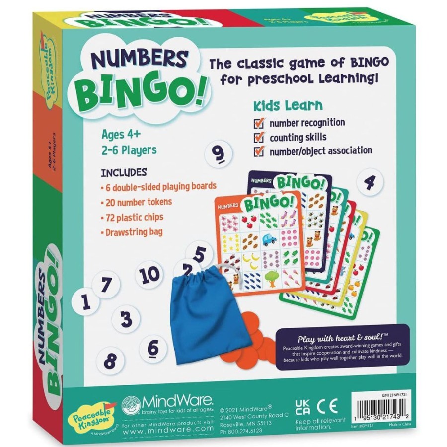 Peaceable Kingdom Peaceable Kingdom Numbers Bingo | Toys Learning Toys