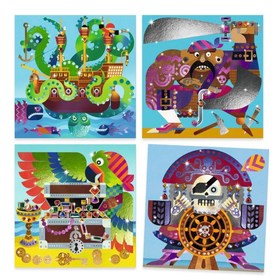 Djeco Djeco Mosaic And Foil Art Set - Pirate | Crafts For Kids Foil & Glitter Art