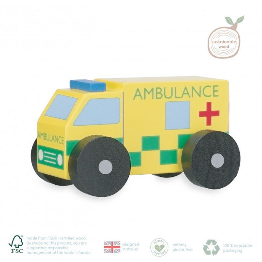 Orange Tree Toys Orange Tree Toys - Ambulance Wooden Toy | Toys Toys For Babies