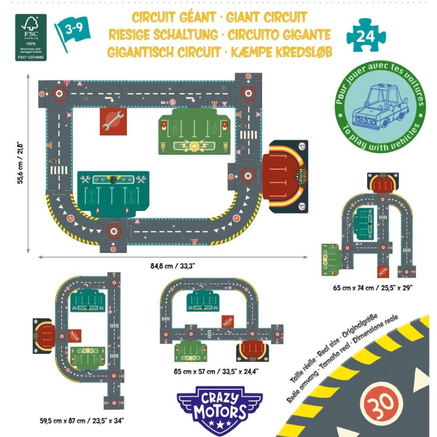 Djeco Djeco Crazy Motors - Circuit De Ville - Giant Puzzle | Toys Jigsaw Puzzles