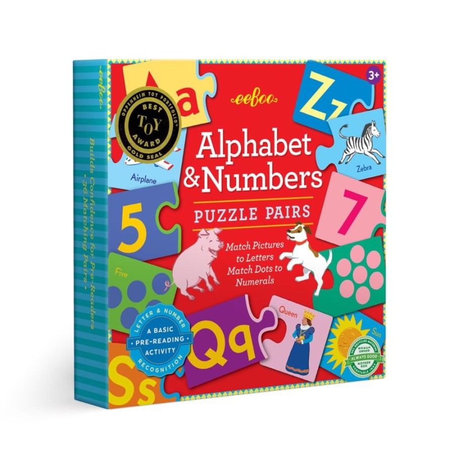 eeBoo Eeboo Alphabet And Numbers Puzzle Pairs | Toys Jigsaw Puzzles