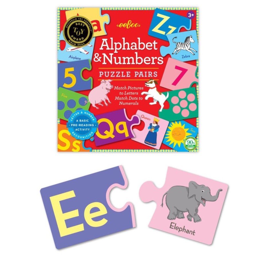 eeBoo Eeboo Alphabet And Numbers Puzzle Pairs | Toys Jigsaw Puzzles