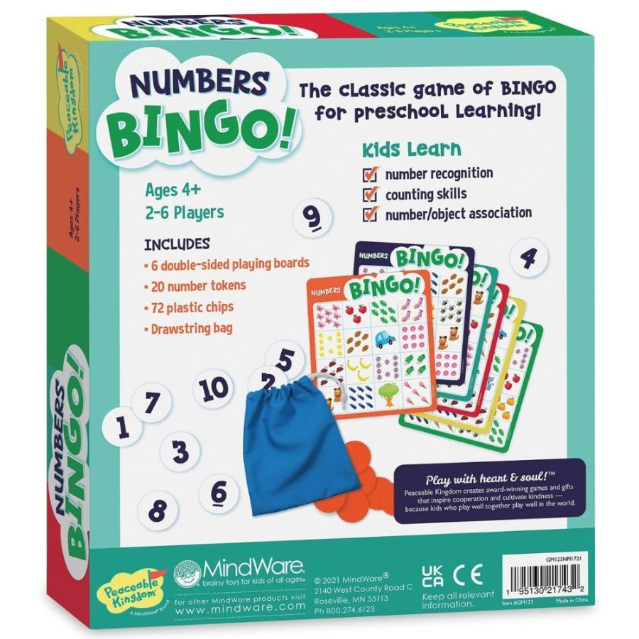 Peaceable Kingdom Peaceable Kingdom Numbers Bingo | Toys Family Games