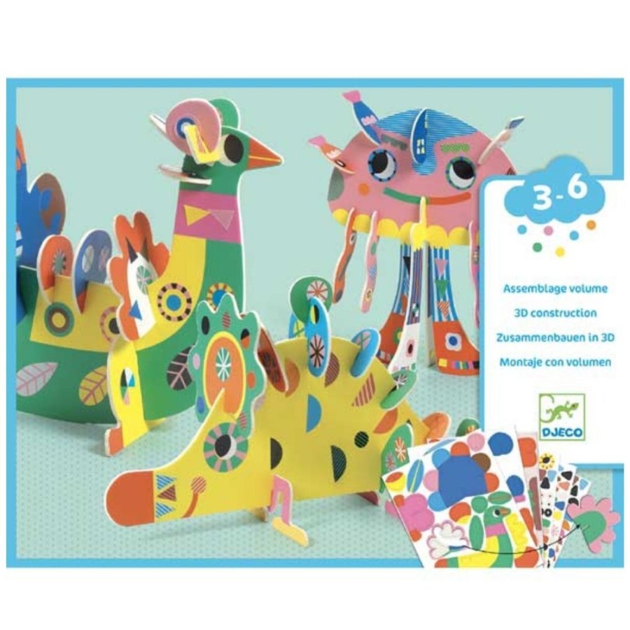 Djeco Djeco 3D Animal Construction Set | Crafts For Kids Paper Modelling