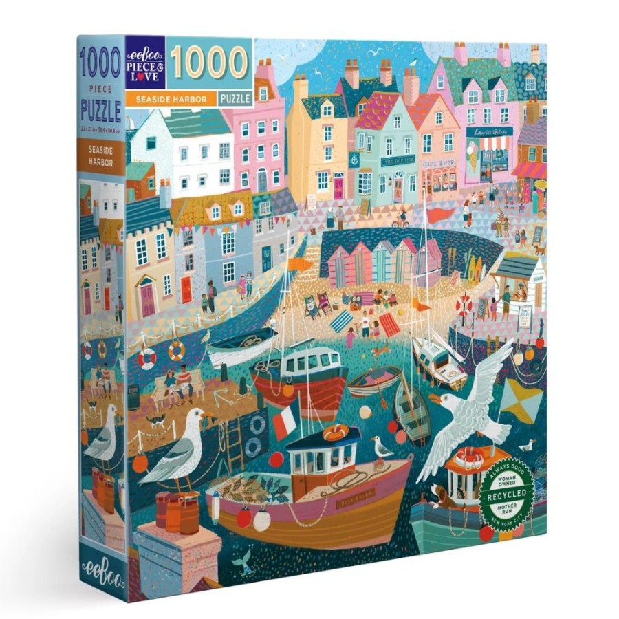 eeBoo Eeboo 1000 Piece Jigsaw Puzzle - Seaside Harbour | Toys Jigsaw Puzzles