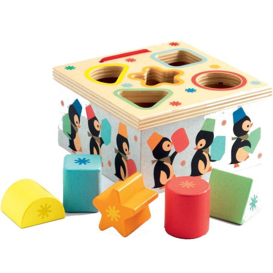 Djeco Djeco Shape Sorter Box Geo Junzo With Penguin Design | Toys Toys For Babies