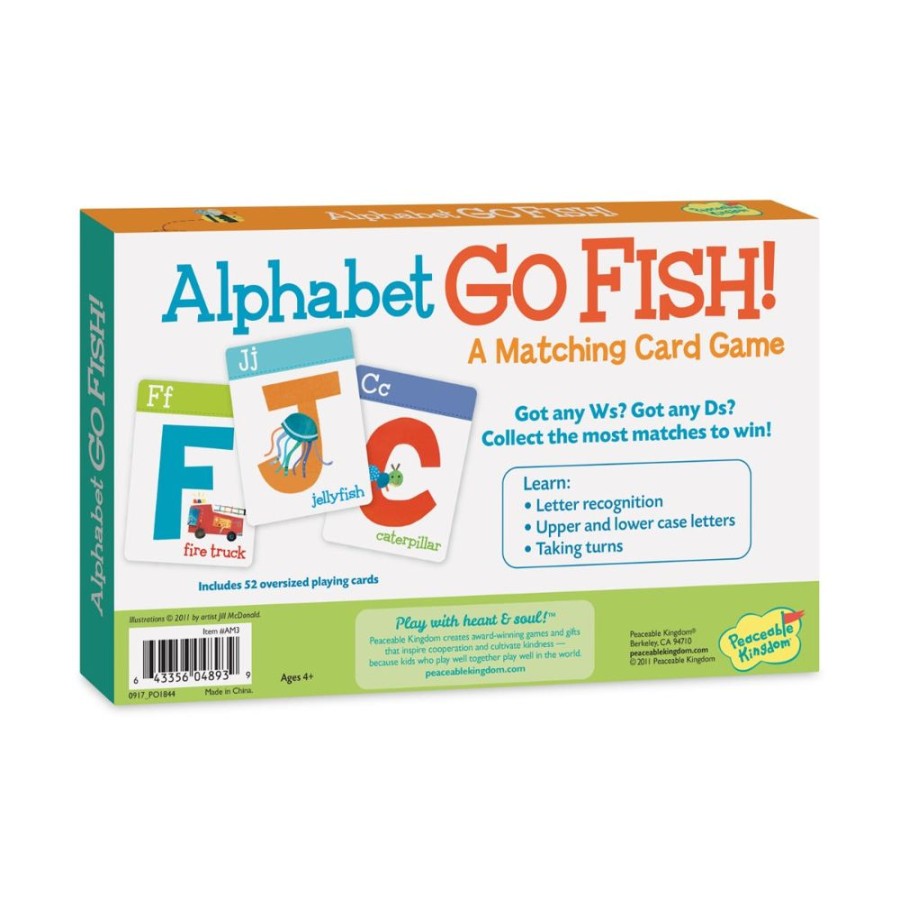 Peaceable Kingdom Peaceable Kingdom Alphabet Go Fish | Toys Toddler Games