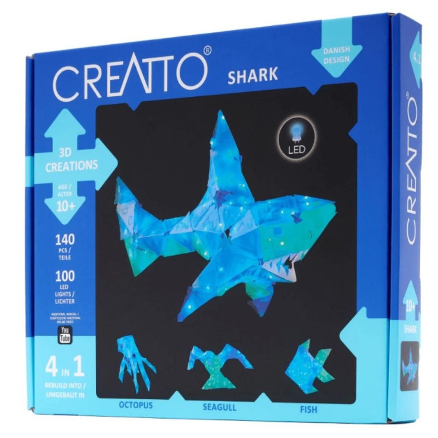 Creatto 3D Models Creatto - Shimmer Shark Led Animal Craft Kit | Kids Room Kids Night Lights