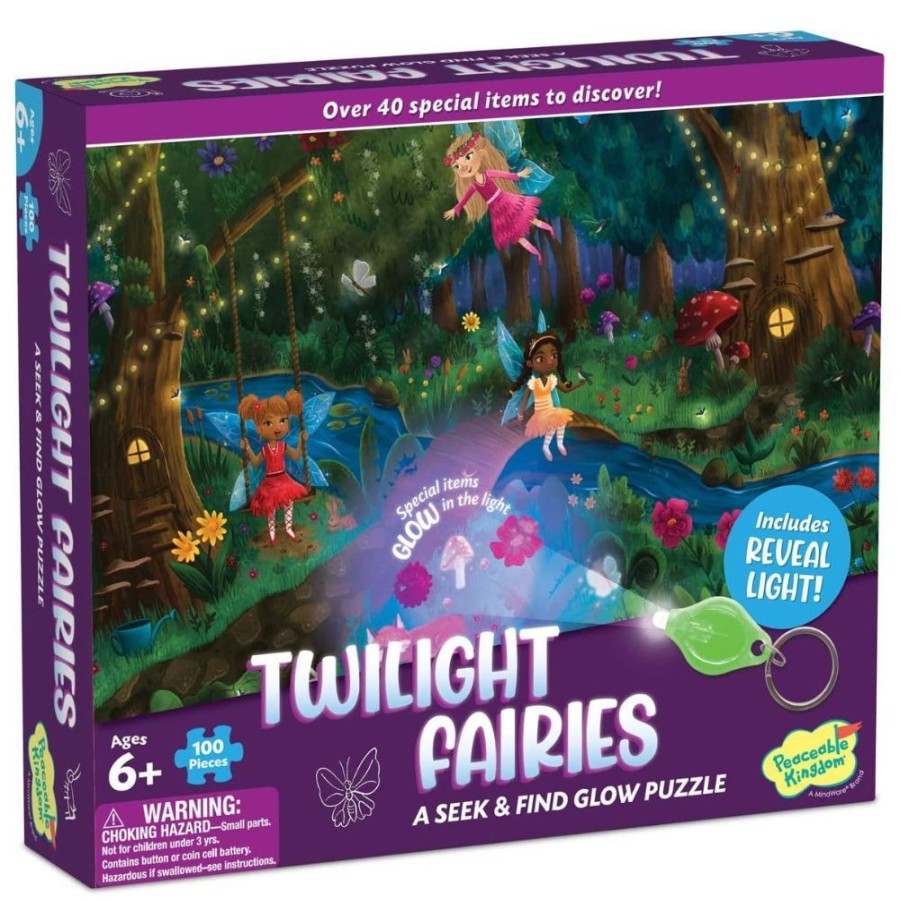 Peaceable Kingdom Peaceable Kingdom Twilight Fairies 100 Piece Seek And Find Puzzle | Toys Jigsaw Puzzles