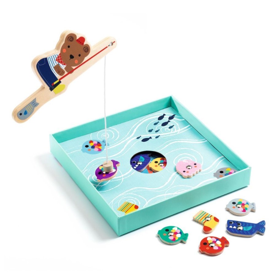 Djeco Djeco Fuzzyfish - Wooden Fishing Game 2 Yrs + | Toys Toddler Games