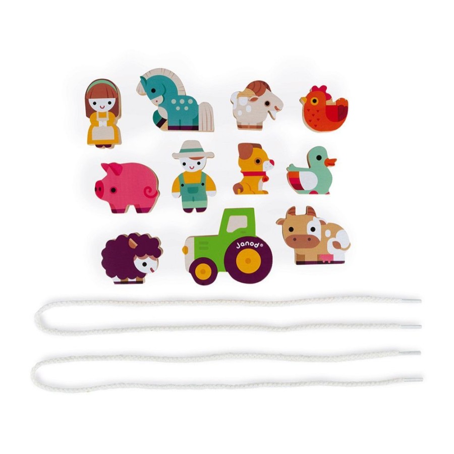 Janod Janod Wooden Threading Farm Beads | Toys Wooden Toys & Games