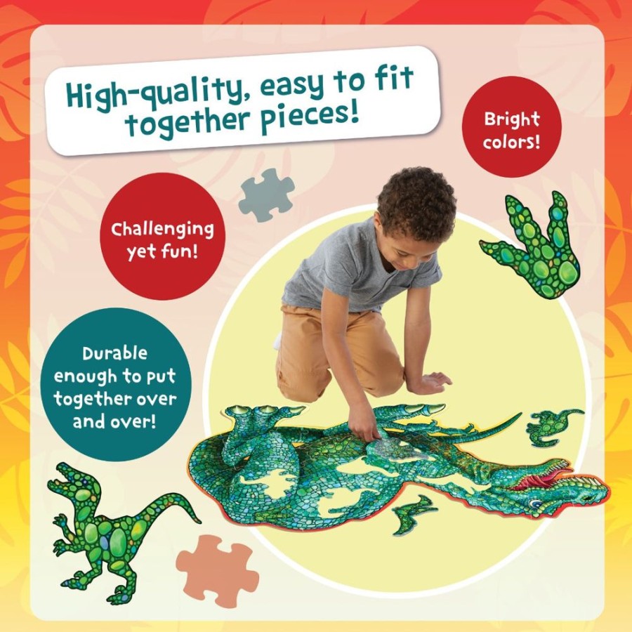 Peaceable Kingdom Peaceable Kingdom Shiny Dinosaur Floor Puzzle | Toys Jigsaw Puzzles