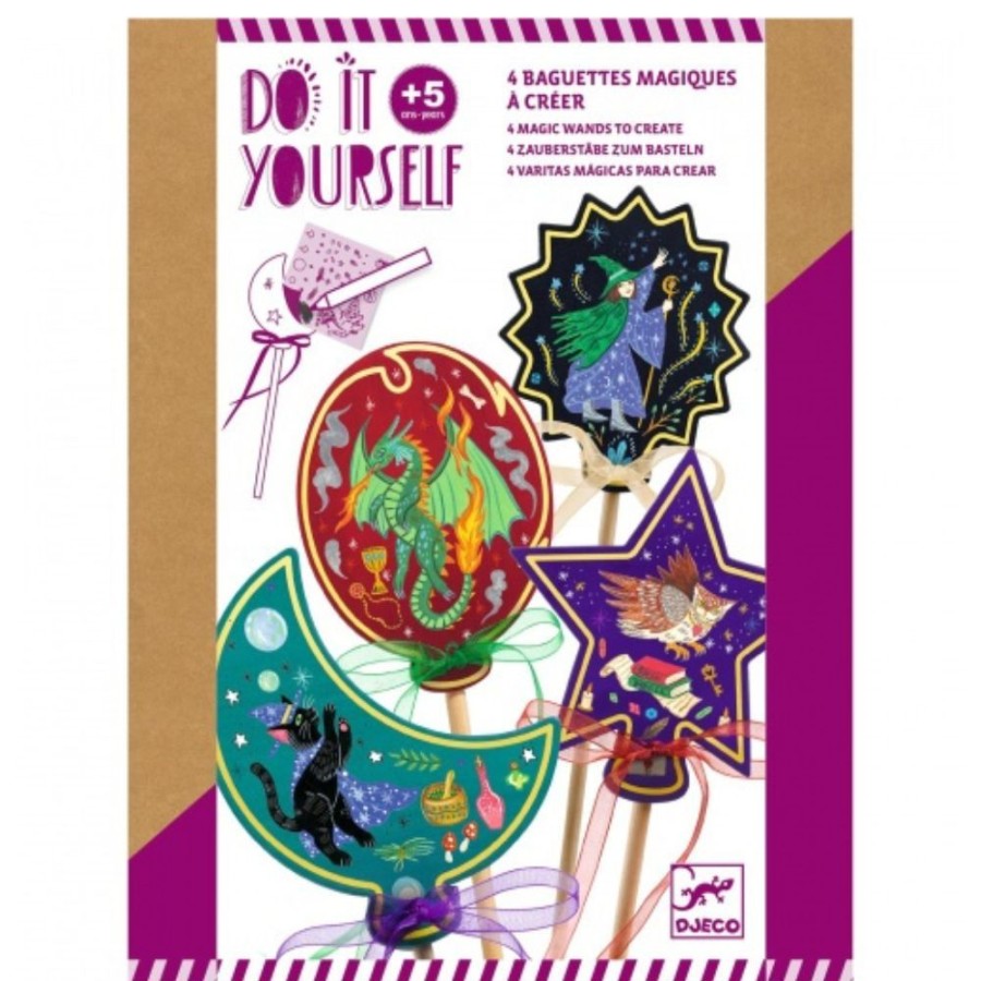 Djeco Djeco Do It Yourself Craft Kit, Spells Magic Wands - Glows In The Dark! 5 Yrs + | Crafts For Kids Craft Gift Sets