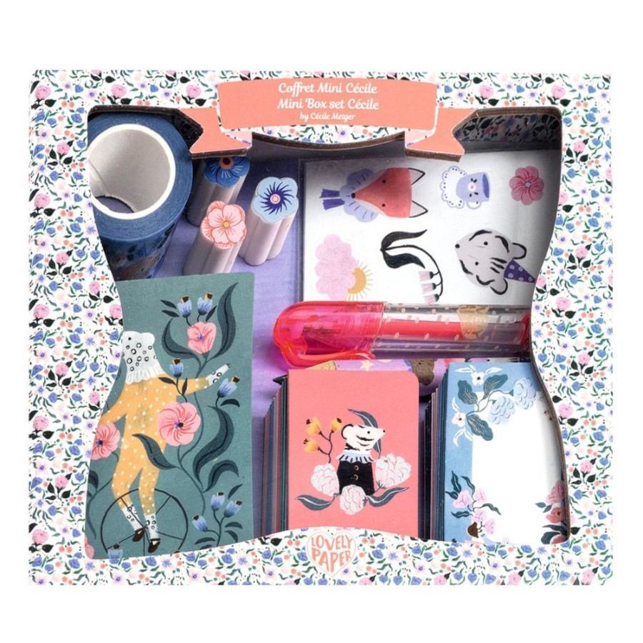 Djeco Djeco Lovely Paper - Mini Cecile Box - Children'S Writing Set | Kids Art Djeco Lovely Paper