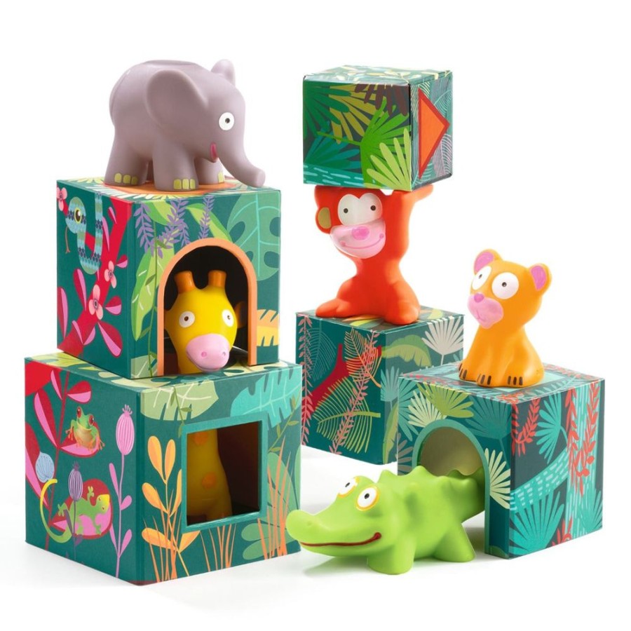 Djeco Djeco Maxi Topanijungle Stacking Cubes Toy | Toys Toys For Babies