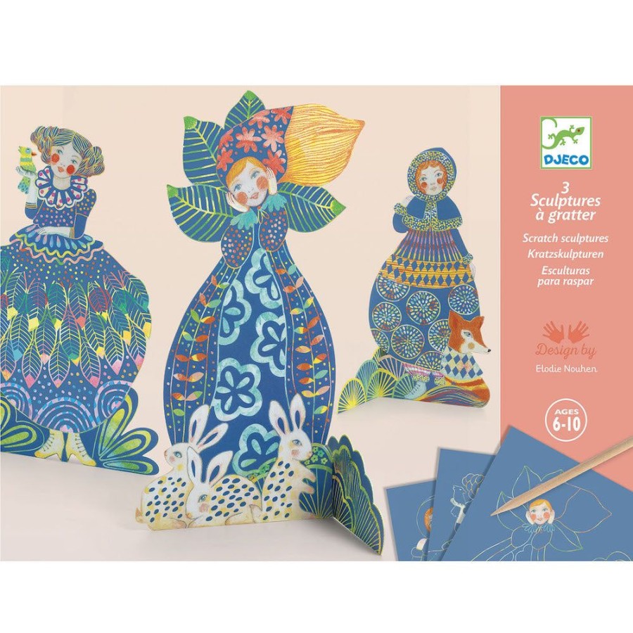 DJECO - By Collection Djeco Scratch Cards - Pretty Dresses | Crafts For Kids Scratch Art