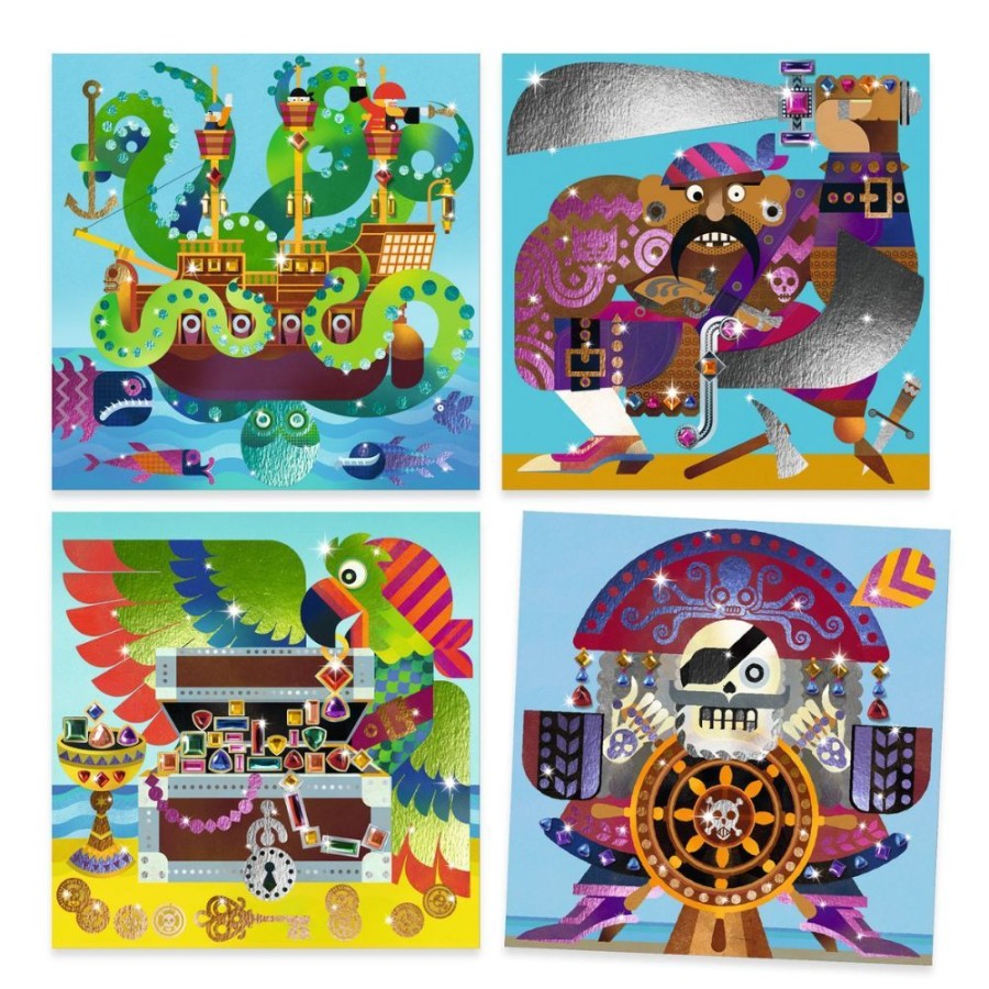 Djeco Djeco Mosaic And Foil Art Set - Pirate | Crafts For Kids Collages