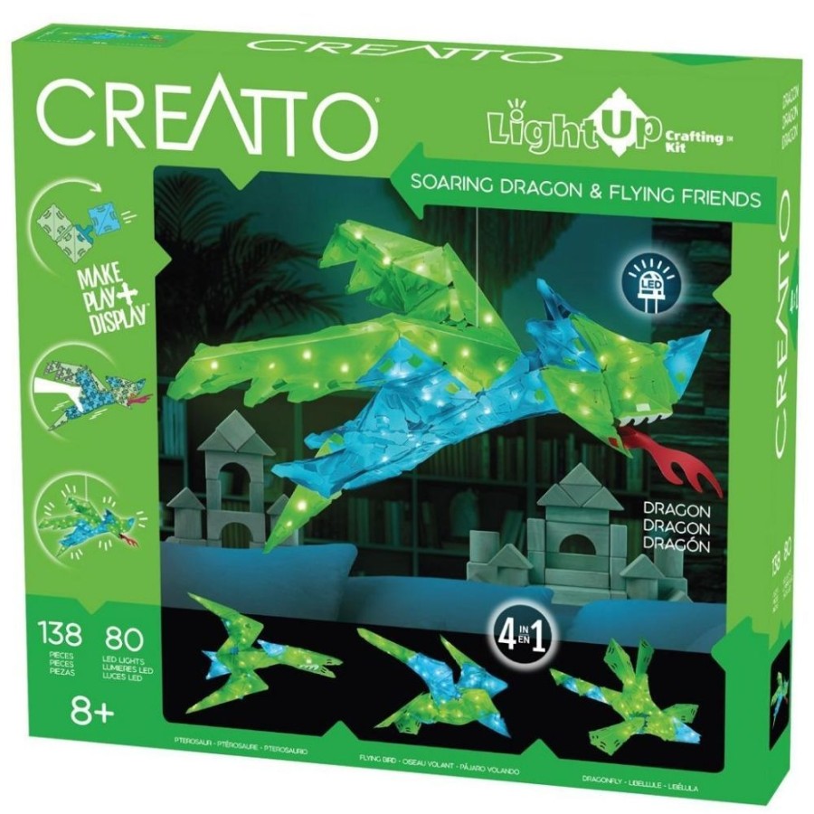 Creatto 3D Models Creatto - Soaring Dragon Hanging Decor - Led Animal Craft Kit | Crafts For Kids Making & Modelling