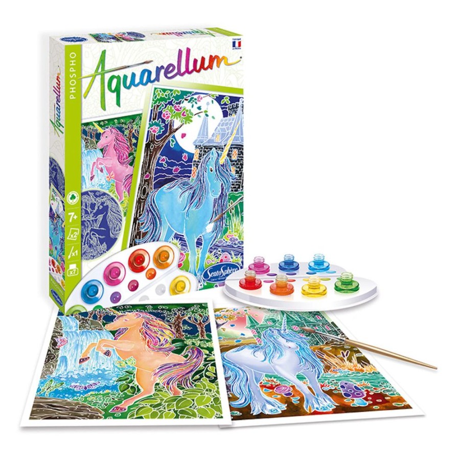 Aquarellum Aquarellum Fluorescent Unicorns | Kids Art Painting Sets And Colouring By Numbers