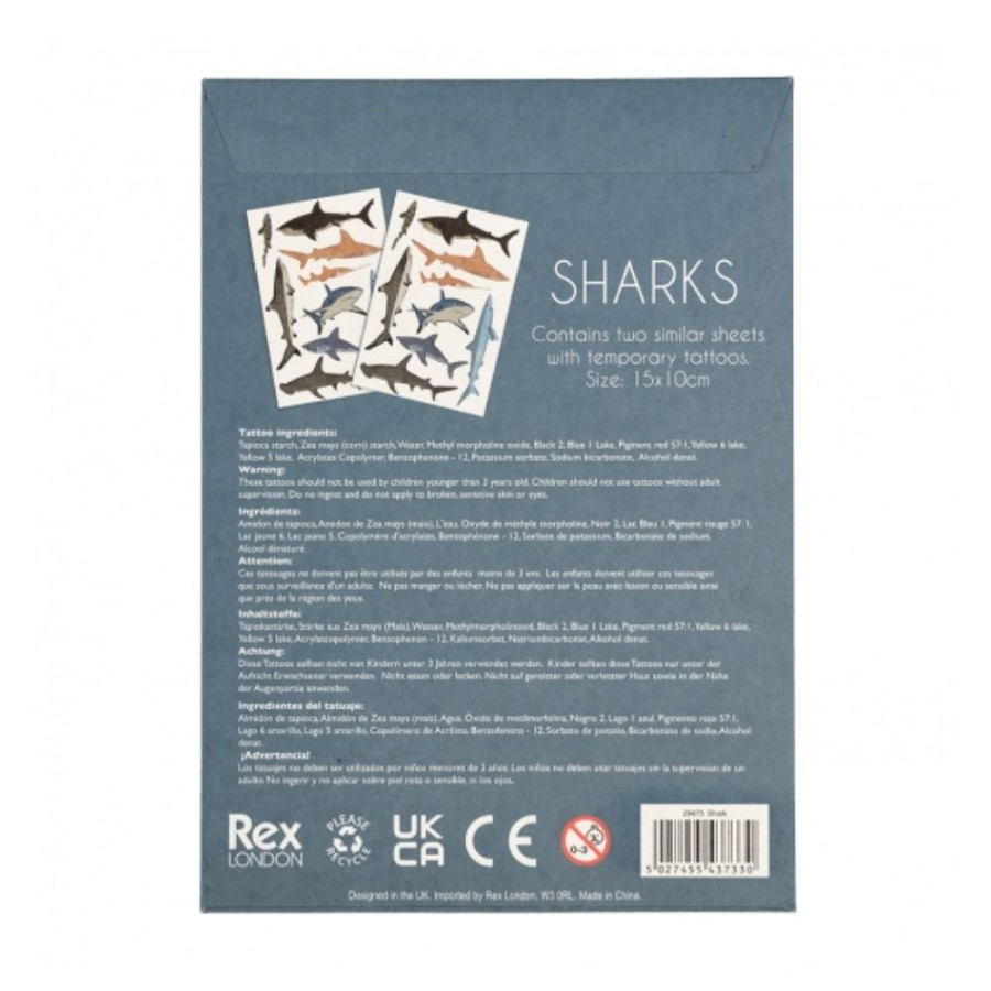 Rex London Rex London Sharks Tattoos | Crafts For Kids Stickers And Transfers