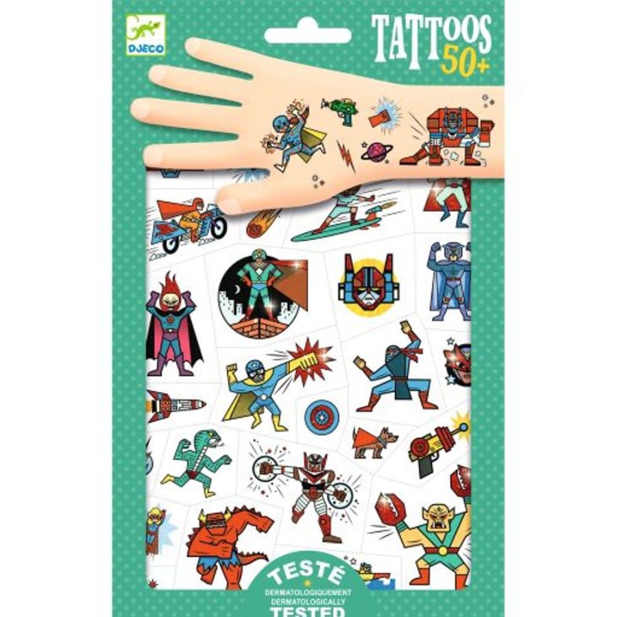 Djeco Djeco Tattoos - Heroes Vs Villains | Crafts For Kids Stickers And Transfers