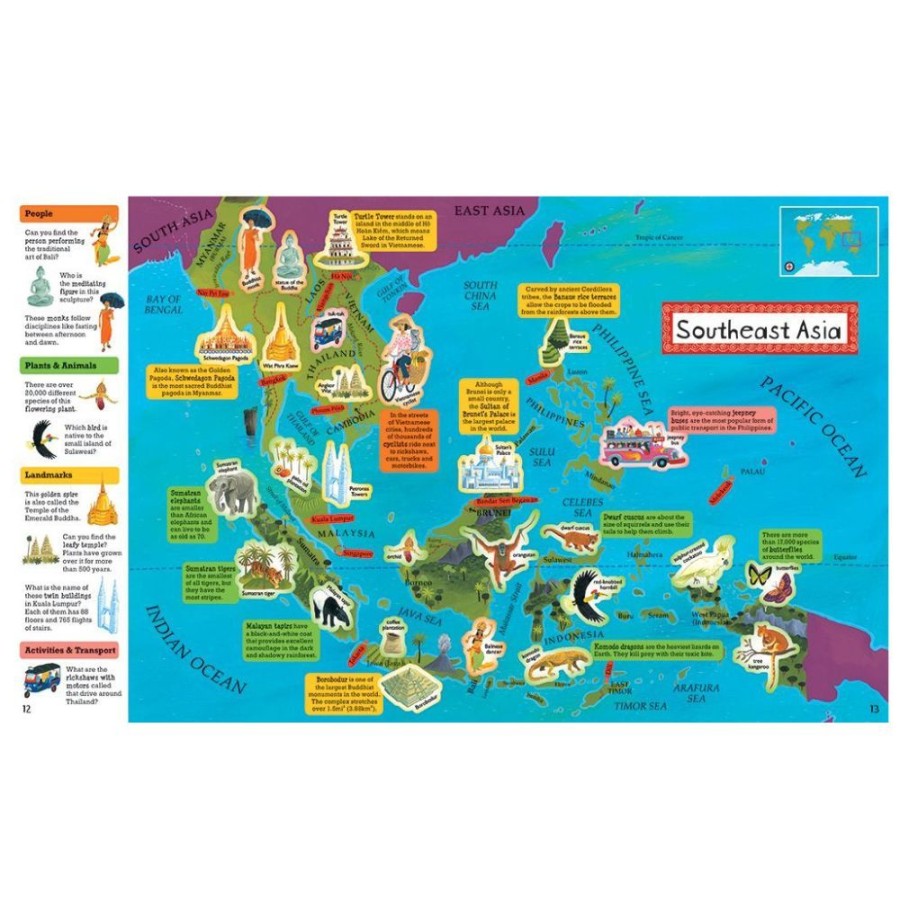 Barefoot Books World Atlas Sticker Book | Toys Books