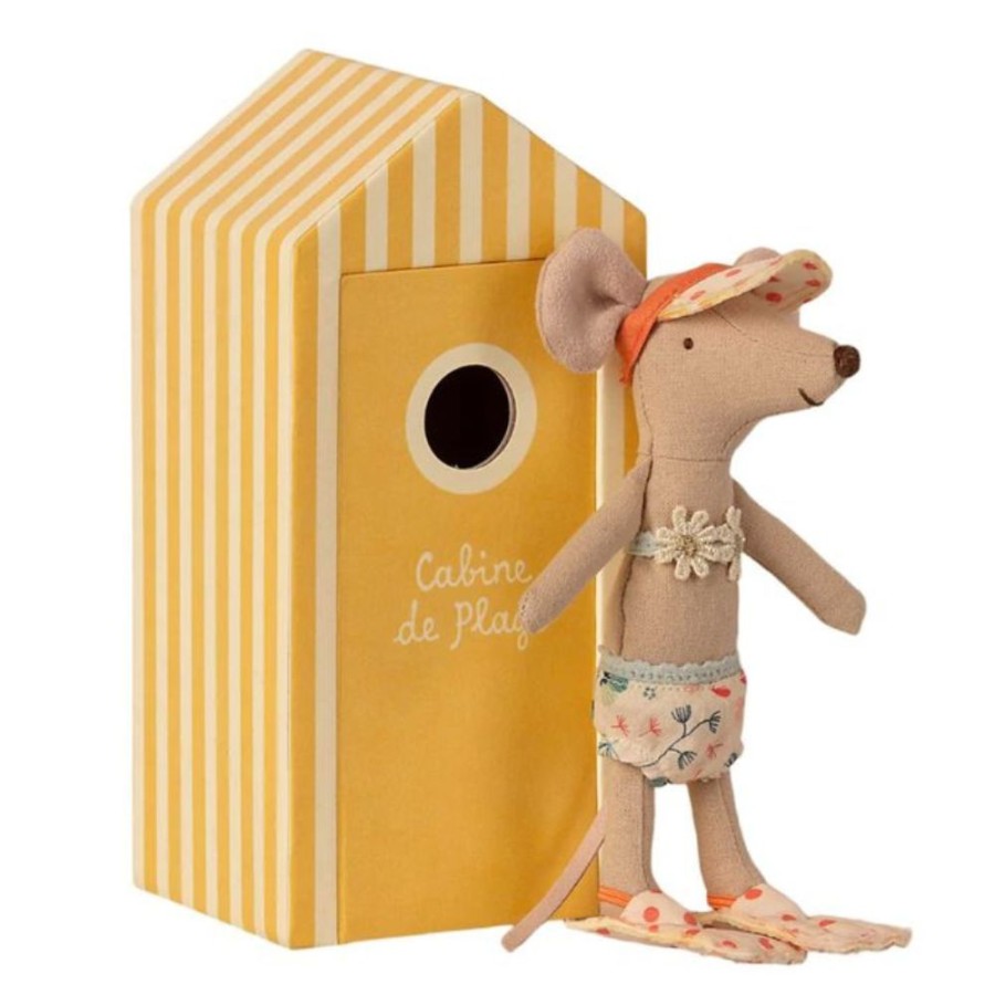 Maileg Maileg Beach Mice - Big Sister In Cabin De Plage | Kids Room Soft Toys