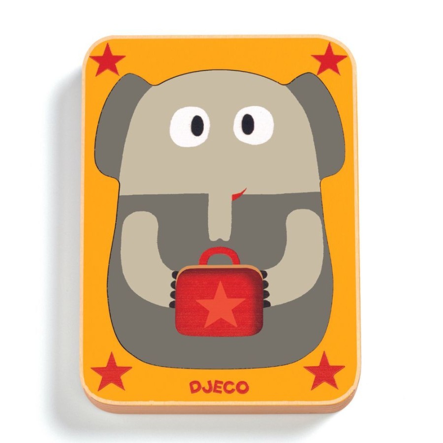 Djeco Djeco Wooden Layer Puzzle, Leo & Co | Toys Preschool Toys