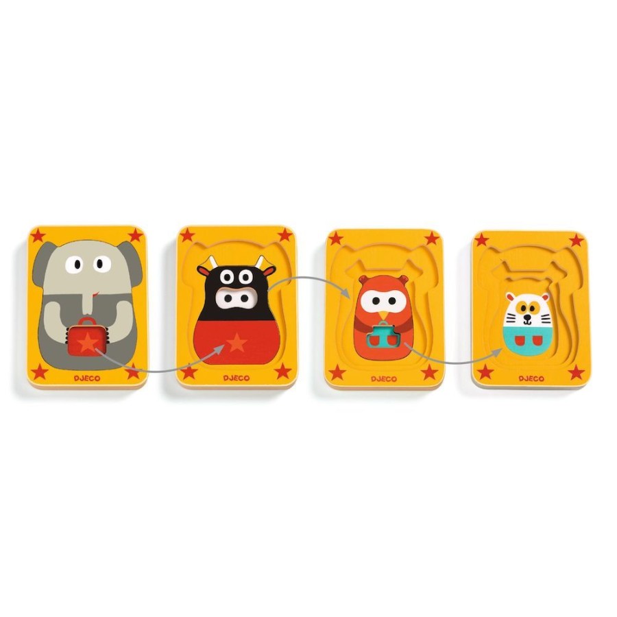 Djeco Djeco Wooden Layer Puzzle, Leo & Co | Toys Preschool Toys