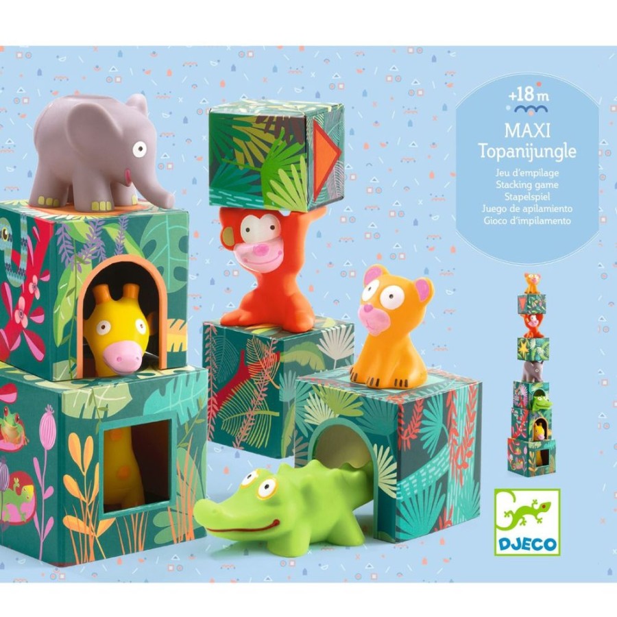 Djeco Djeco Maxi Topanijungle Stacking Cubes Toy | Toys Building Toys