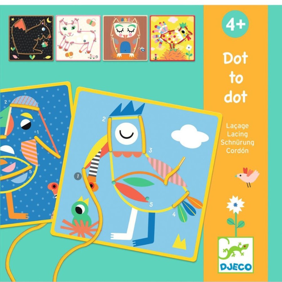 Djeco Djeco Lacing Cards, Dot To Dot - Learn Numbers As You Lace! 4 Yrs + | Toys Preschool Toys