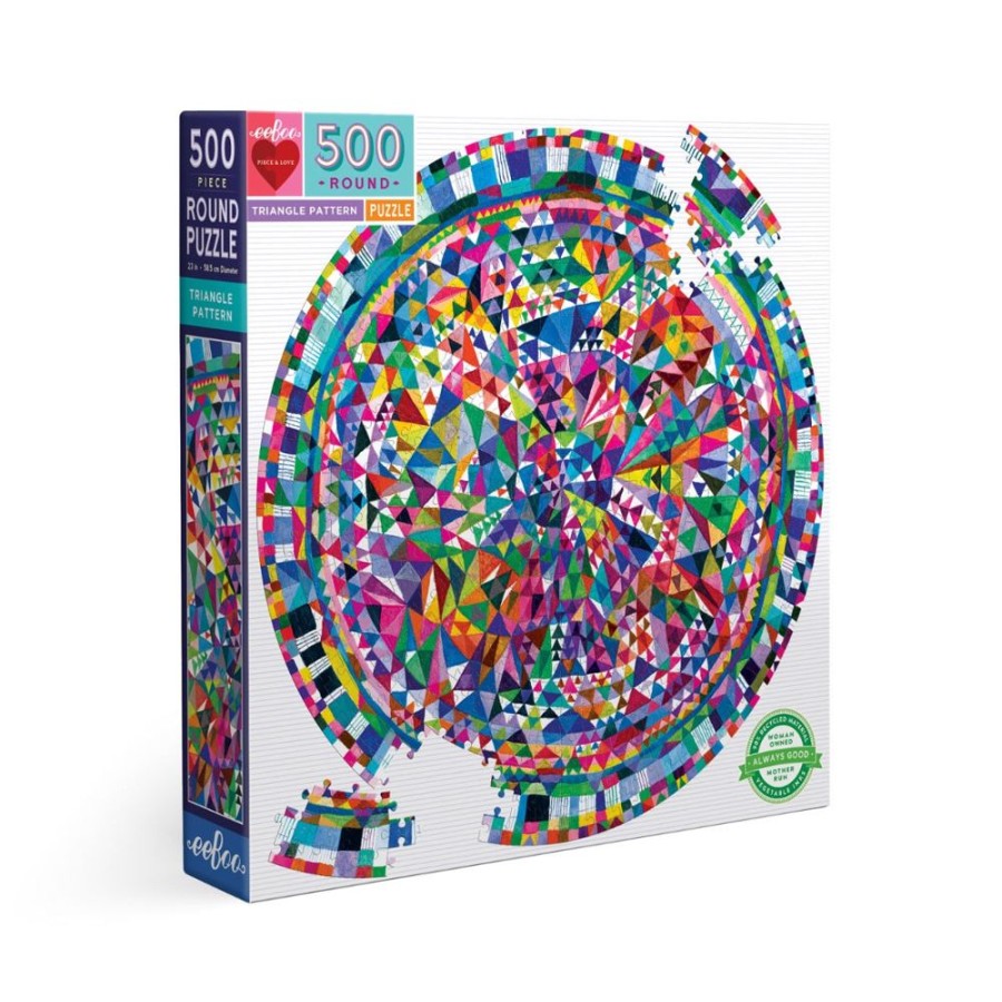 eeBoo Eeboo Triangle Pattern 500 Piece Round Jigsaw Puzzle | Toys Jigsaw Puzzles