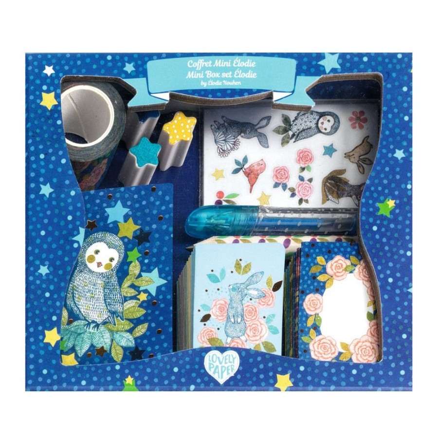 Djeco Djeco Lovely Paper - Mini Elodie Box - Children'S Stationery Set | Kids Art Stationery And Diaries