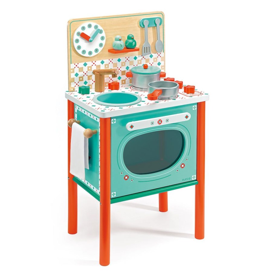 Djeco Djeco Toy Kitchen - Leo'S Cooker | Toys Kitchen Toys And Play Foods