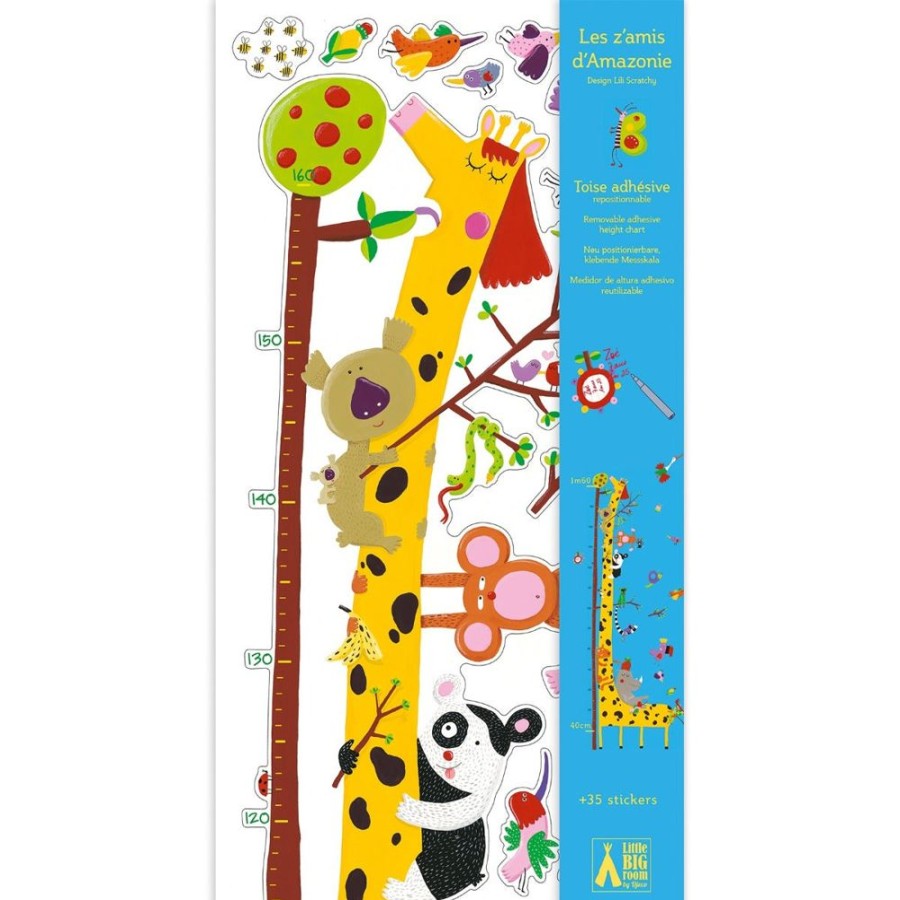 Djeco Djeco Height Chart - Removable Adhesive Height Chart - Friends Of The Amazon | Kids Room Decor & Height Charts